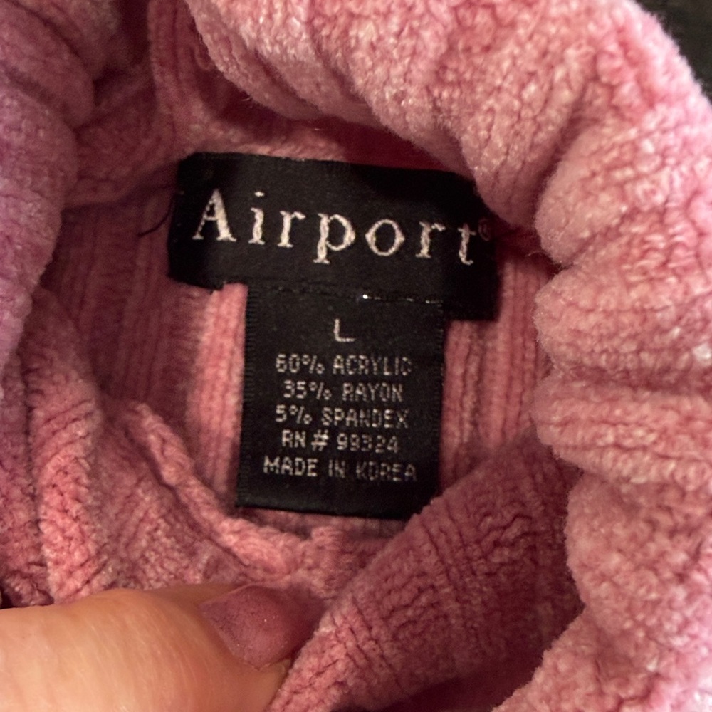 Pink Ribbed Turtleneck Sweater - Picture 3 of 3